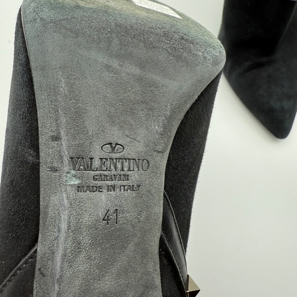 VALENTINO ROCKSTUD NOIR SUEDE ANKLE BOOTIES 41 - Picture 8 of 11